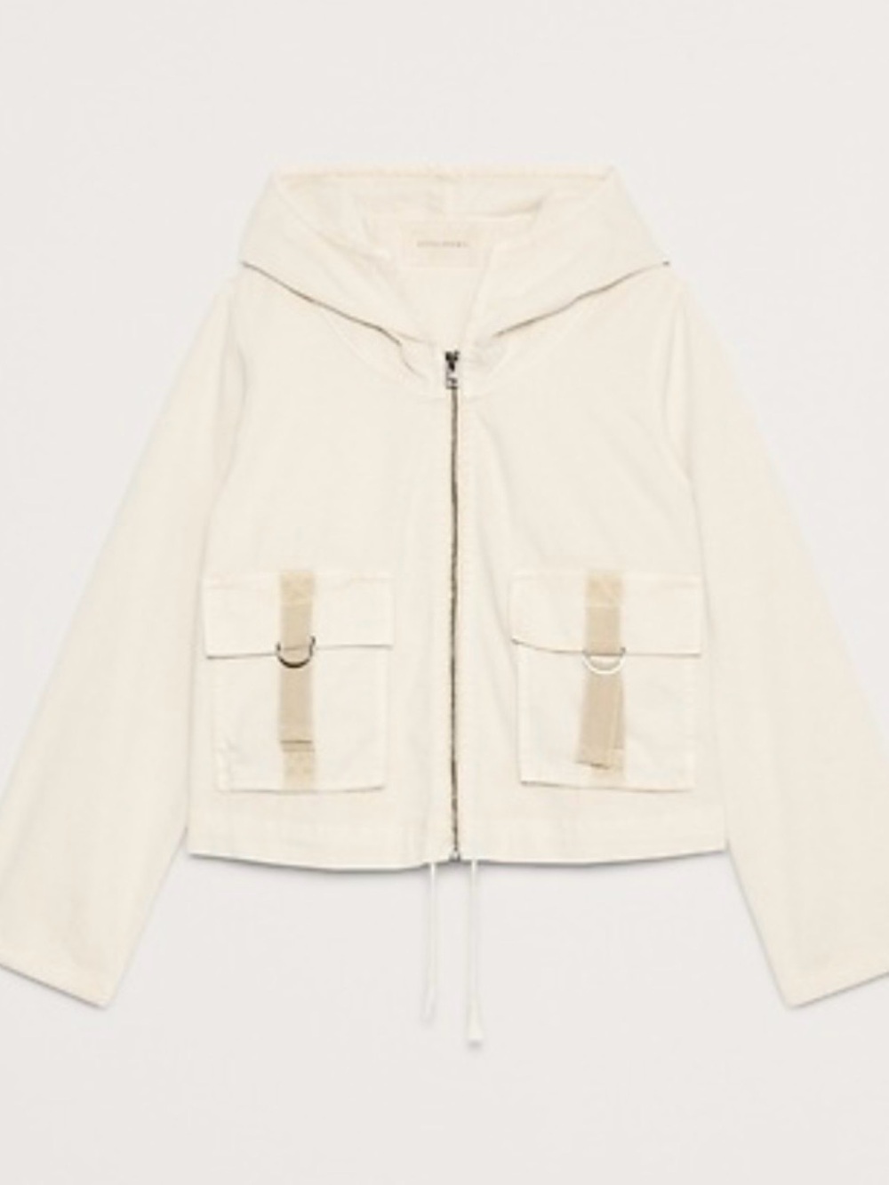 BANANA REPUBLIC Hooded Utility Jacket, Cream White, size XL